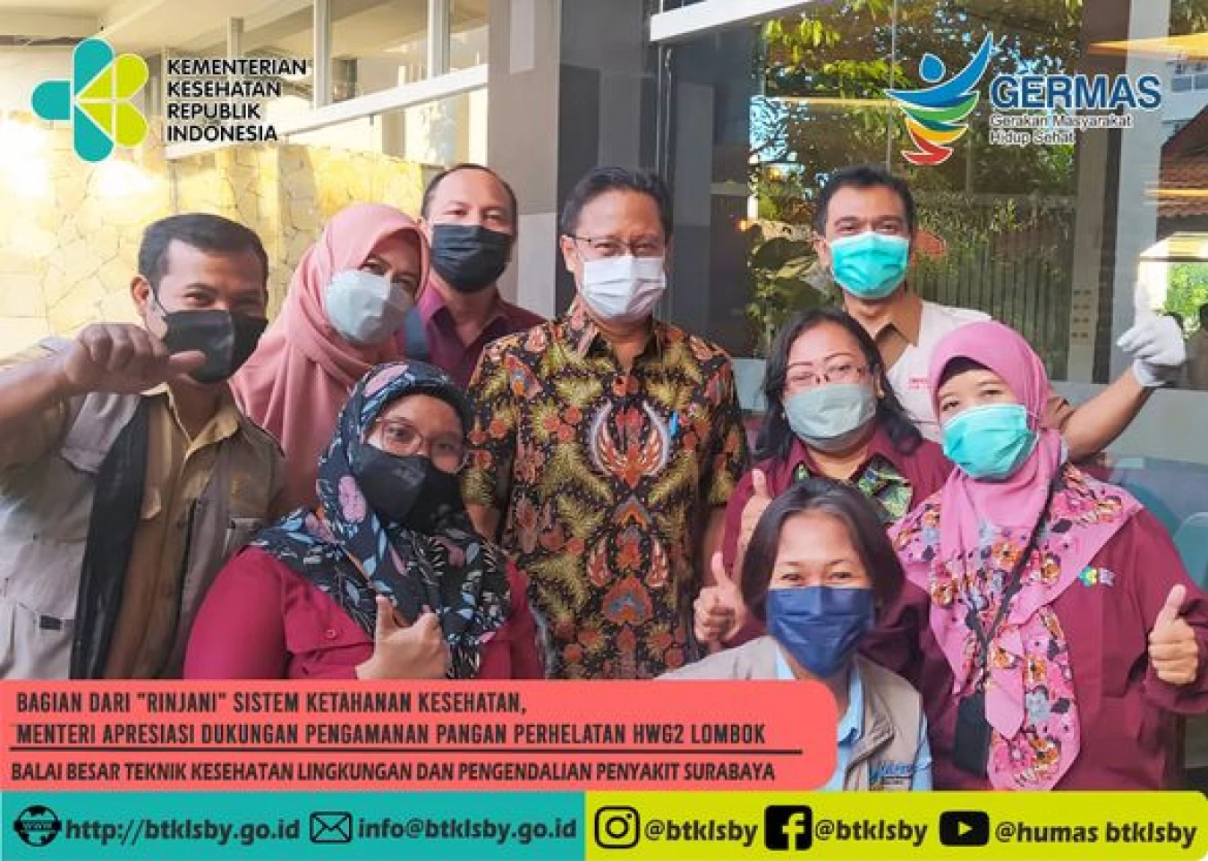 Bagian dari "Rinjani" Sistem Ketahanan Kesehatan Menteri Apresiasi Dukungan Pengamanan Pangan Perhelatan HWG2 Lombok